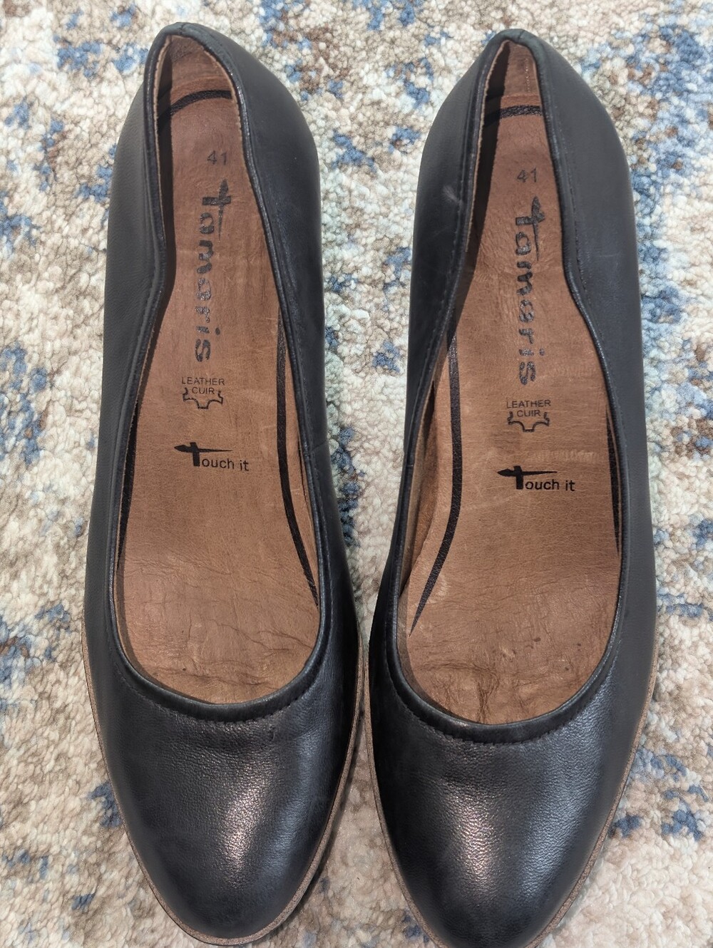 Tamaris Black Leather Pumps Heels Size 41